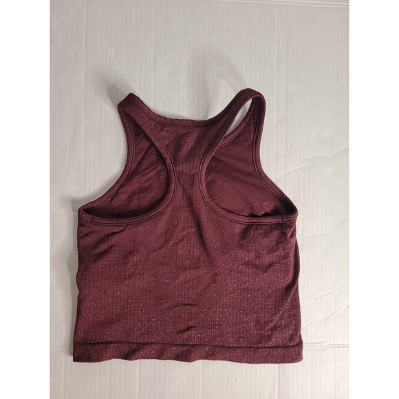 Lululemon Sz 10 Ebb To Street Tank Top Crop Racerback Sparkle Garnet Womens - Picture 8 of 8
